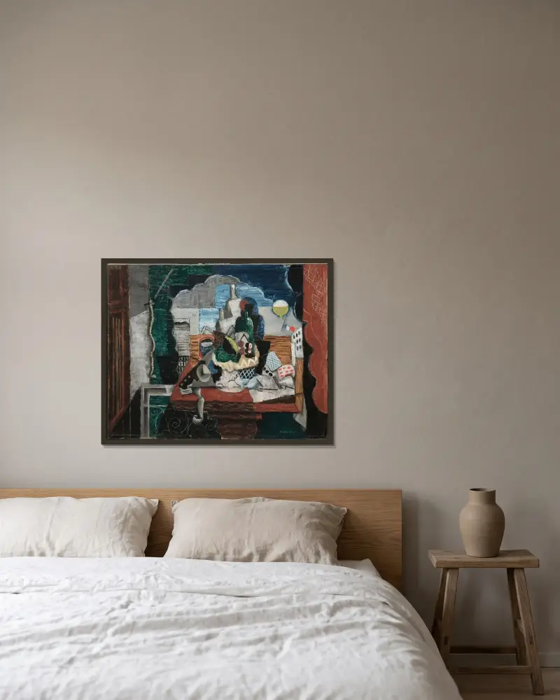 Nocna kawiarnia, Louis Marcoussis w ramie na ścianie