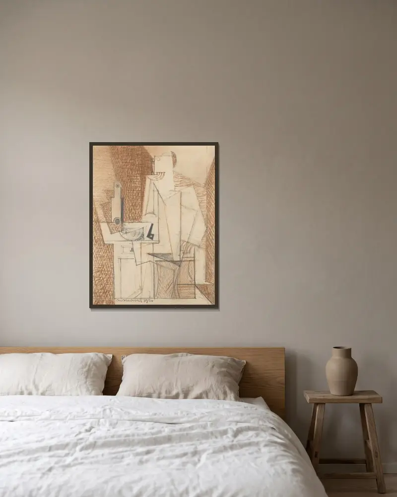 Portret Georges'a Hugneta, Louis Marcoussis w ramie na ścianie