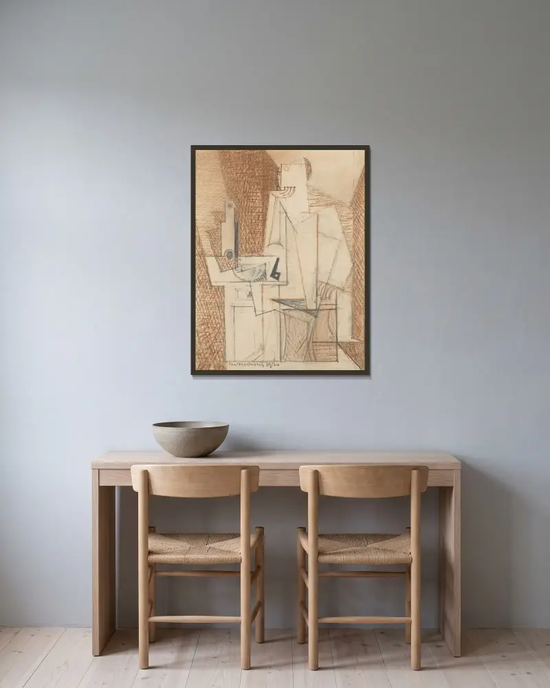 Portret Georges'a Hugneta, Louis Marcoussis w ramie na ścianie