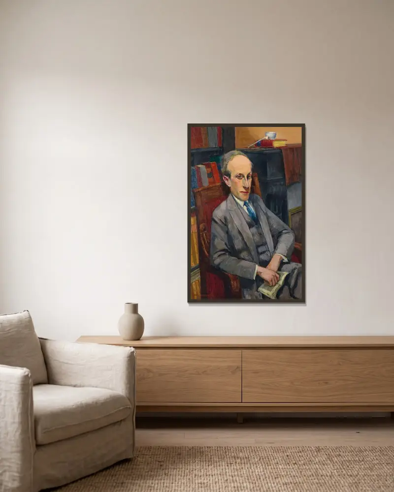 Porträtt av Ronald Davis av Louis Marcoussis inramad på en vägg