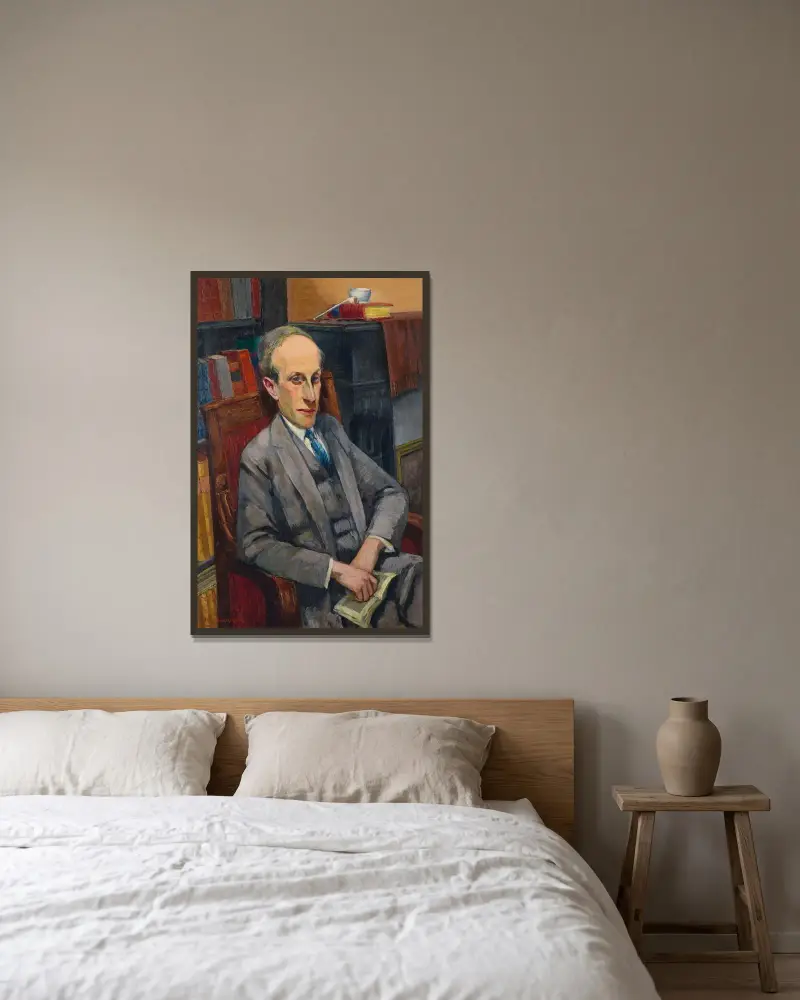 Porträtt av Ronald Davis av Louis Marcoussis inramad på en vägg