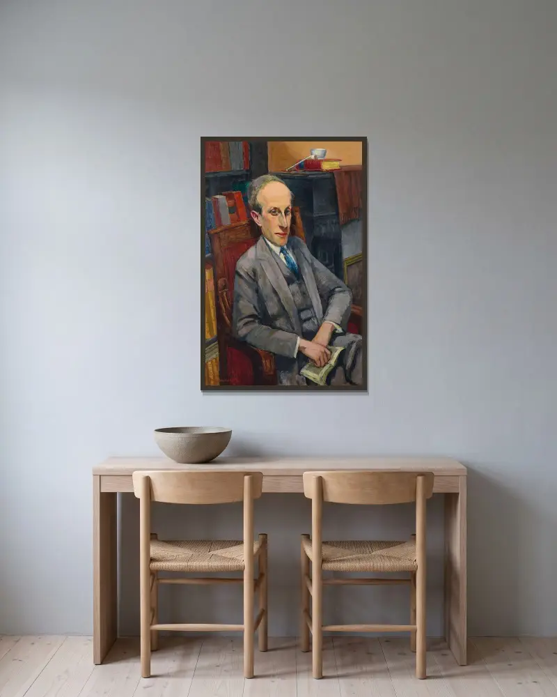 Porträtt av Ronald Davis av Louis Marcoussis inramad på en vägg