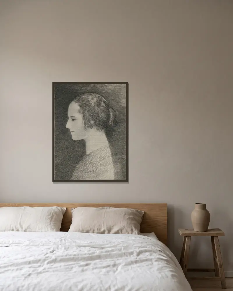 Portret Heleny Rubinstein, Louis Marcoussis w ramie na ścianie