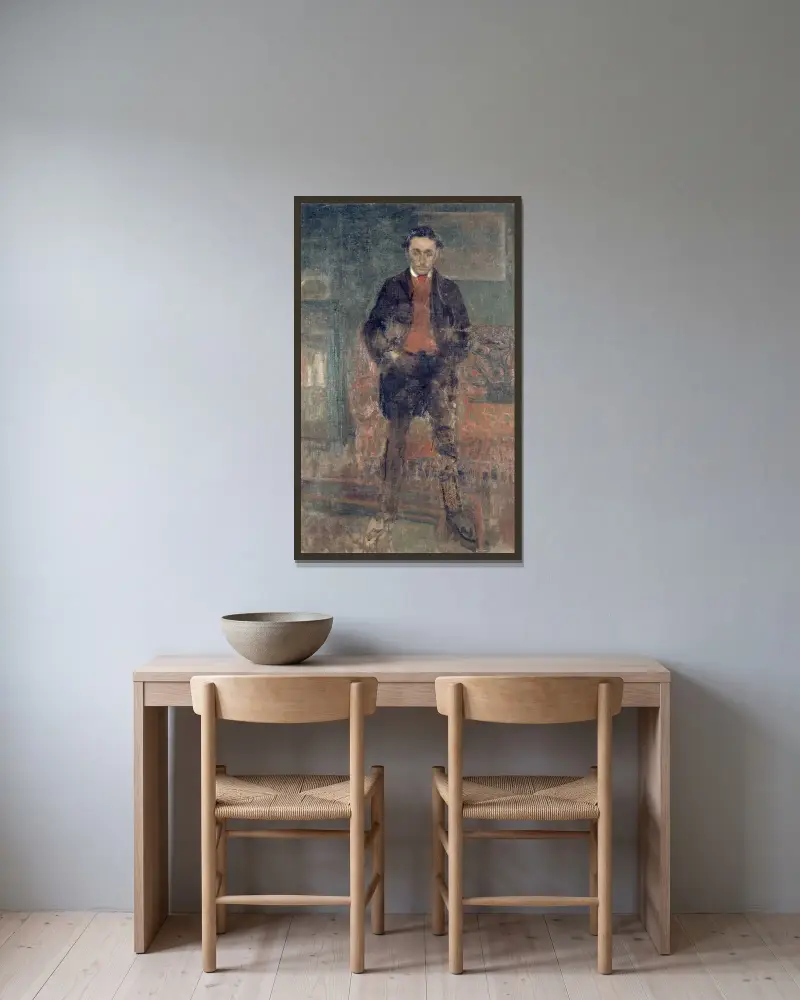 Roland Dorgelès (1886–1973), romanförfattare av Louis Marcoussis inramad på en vägg