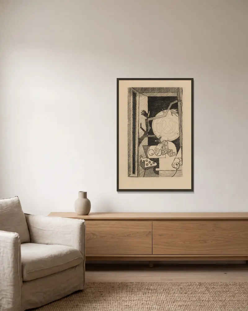 Signe von Louis Marcoussis gerahmt an einer Wand