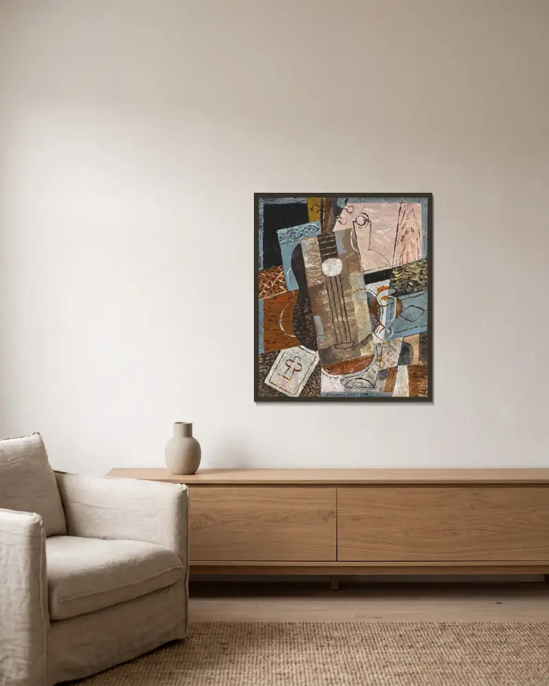 Martwa natura z gitarą, Louis Marcoussis w ramie na ścianie