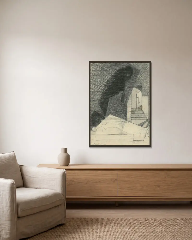 Grób Aurelii (Rysunki do Aurelii), Louis Marcoussis w ramie na ścianie