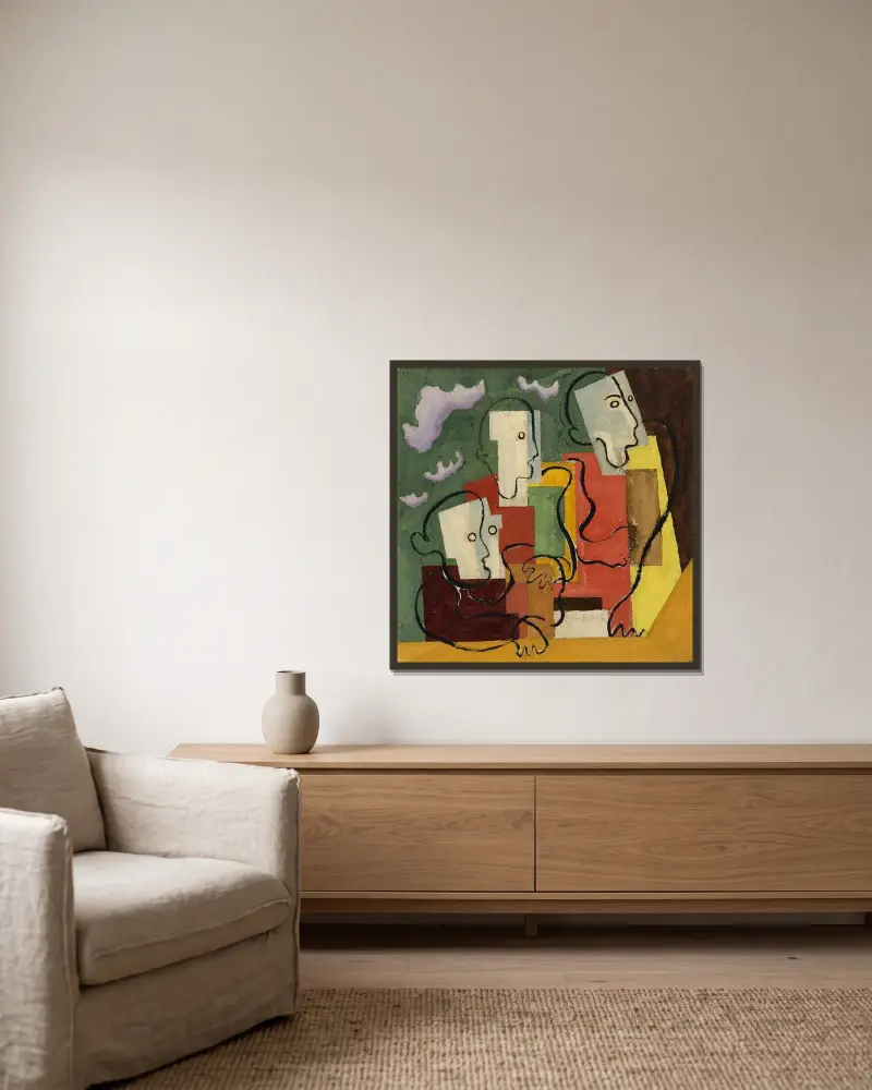 Trzy postacie, Louis Marcoussis w ramie na ścianie