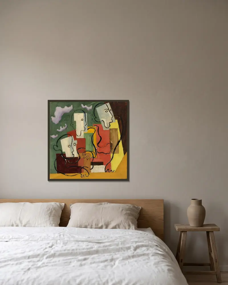 Trzy postacie, Louis Marcoussis w ramie na ścianie