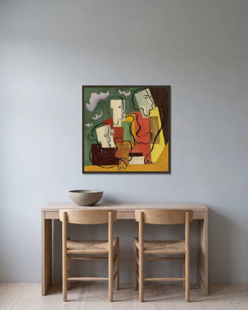 Trzy postacie, Louis Marcoussis w ramie na ścianie