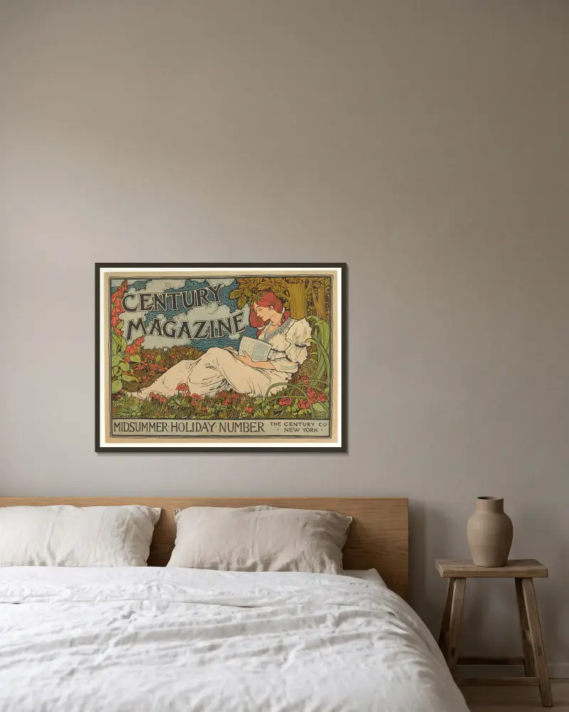 Century Magazine – Midsummer Holiday Number von Louis Rhead gerahmt an einer Wand