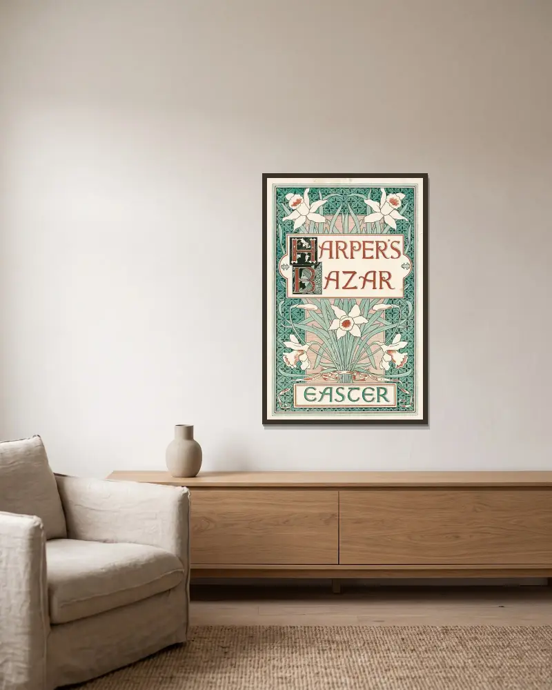 Harper’s Bazar, Easter von Louis Rhead gerahmt an einer Wand