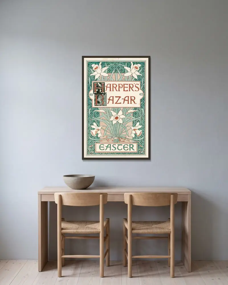 Harper’s Bazar, Easter von Louis Rhead gerahmt an einer Wand
