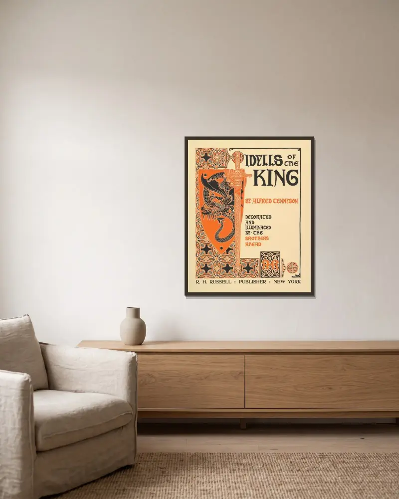Idylls of the King von Alfred Tennyson, 1898 – Nr. 2 von Louis Rhead gerahmt an einer Wand