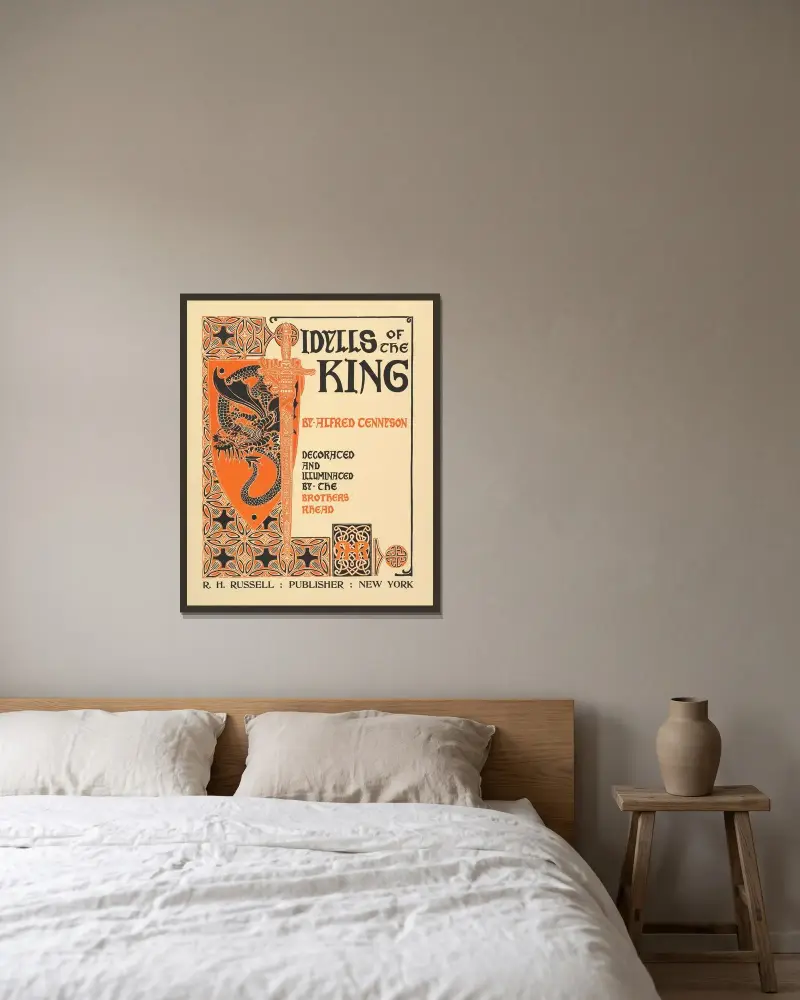 Idylls of the King von Alfred Tennyson, 1898 – Nr. 2 von Louis Rhead gerahmt an einer Wand