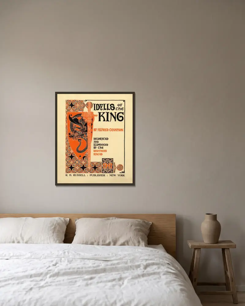 Idylls of the King von Alfred Tennyson, 1898 – Nr. 1 von Louis Rhead gerahmt an einer Wand