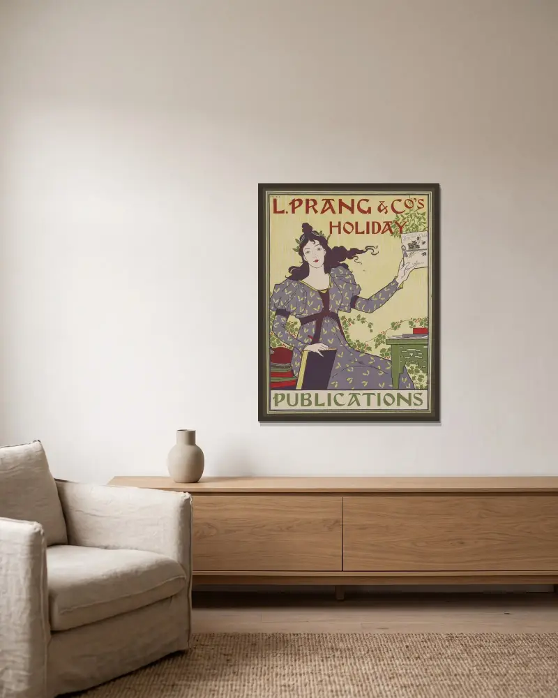 L. Prang & Co's Holiday Publications von Louis Rhead gerahmt an einer Wand