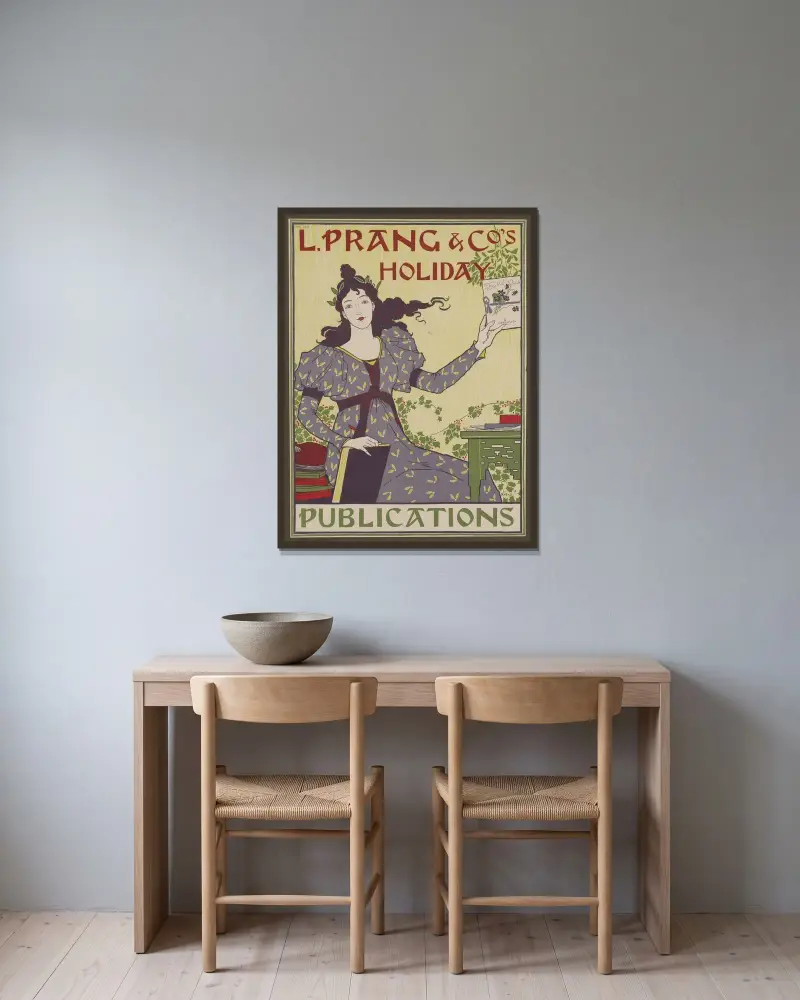 L. Prang & Co's Holiday Publications von Louis Rhead gerahmt an einer Wand