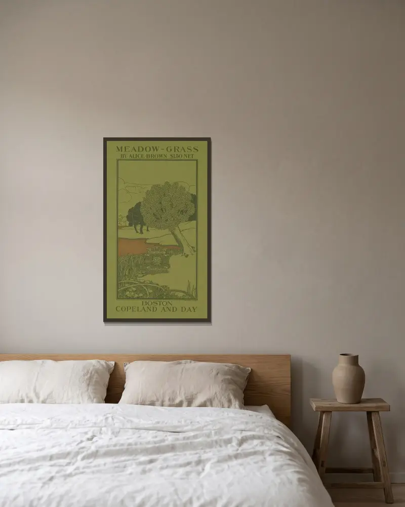 Meadow-grass by Alice Brown von Louis Rhead gerahmt an einer Wand