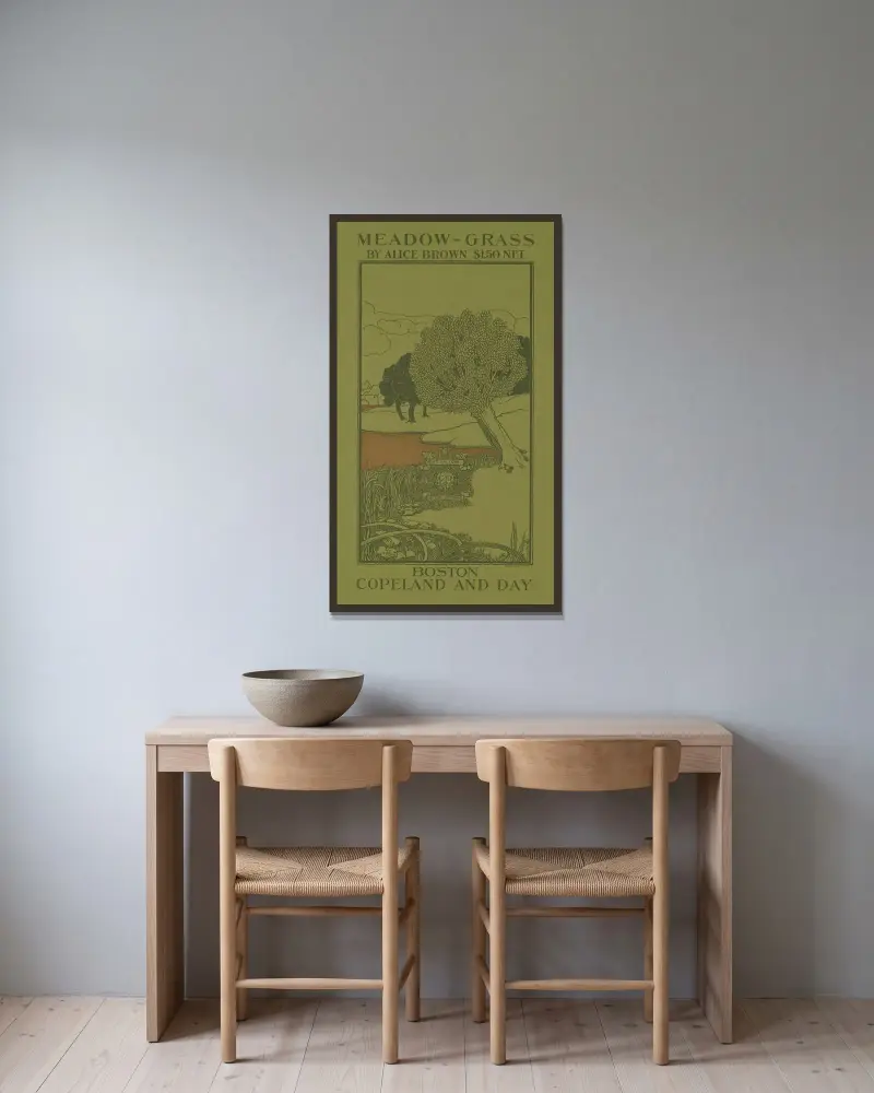 Meadow-grass by Alice Brown von Louis Rhead gerahmt an einer Wand
