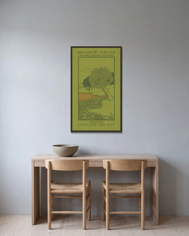 Wiese – Gras von Alice Brown von Louis Rhead gerahmt an einer Wand