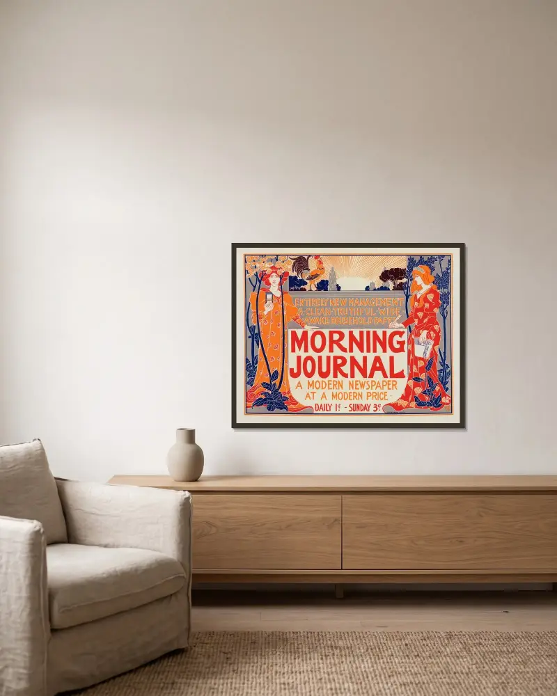 Morning Journal von Louis Rhead gerahmt an einer Wand