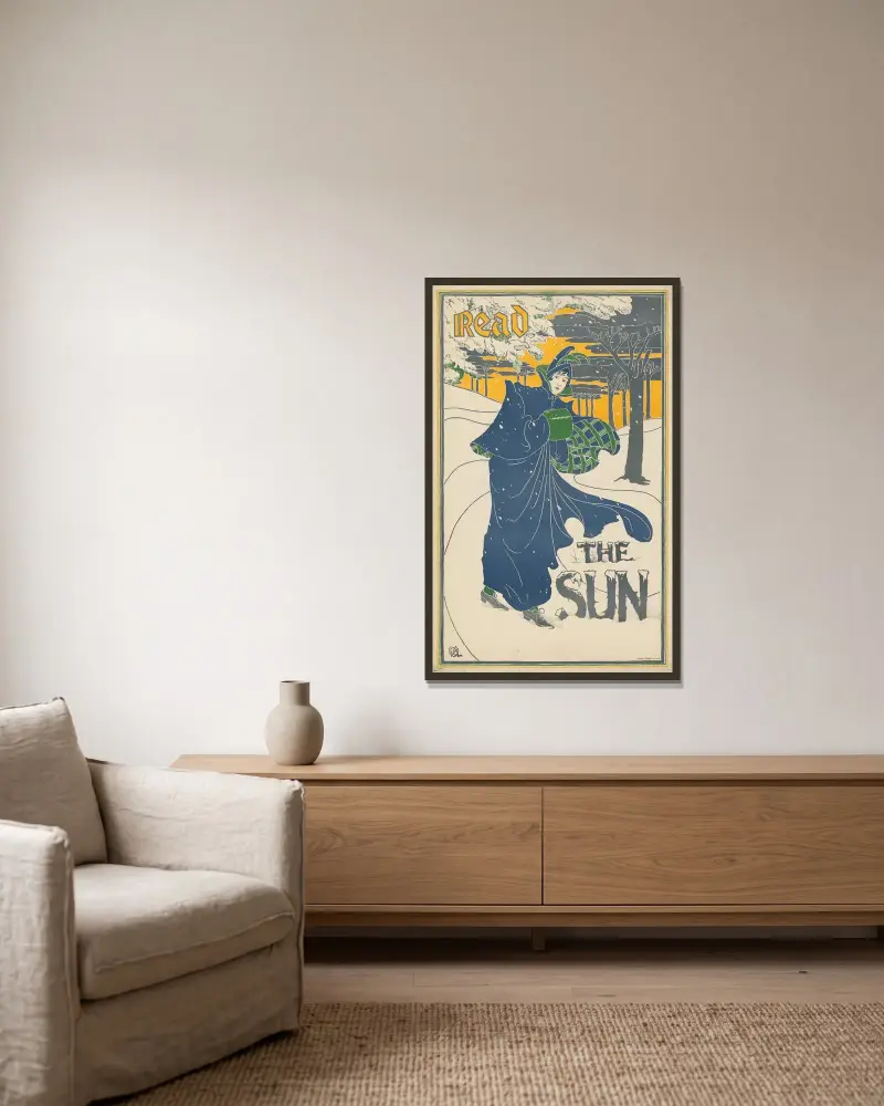 Read The Sun von Louis Rhead gerahmt an einer Wand