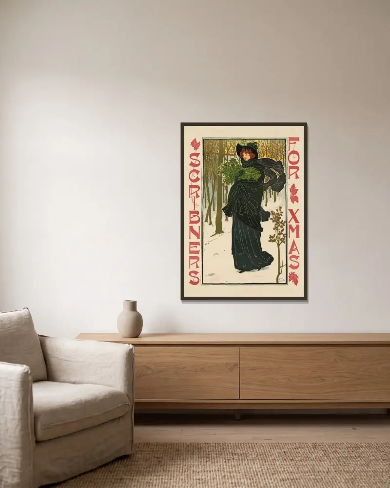 Scribners for Xmas von Louis Rhead gerahmt an einer Wand