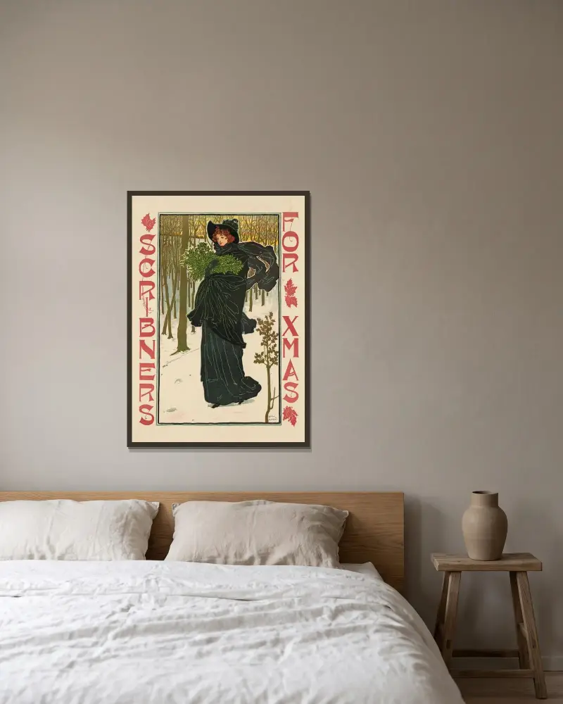 Scribners for Xmas von Louis Rhead gerahmt an einer Wand