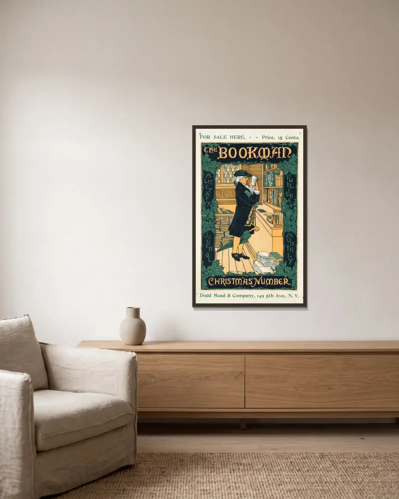 The Bookman Christmas Number von Louis Rhead gerahmt an einer Wand