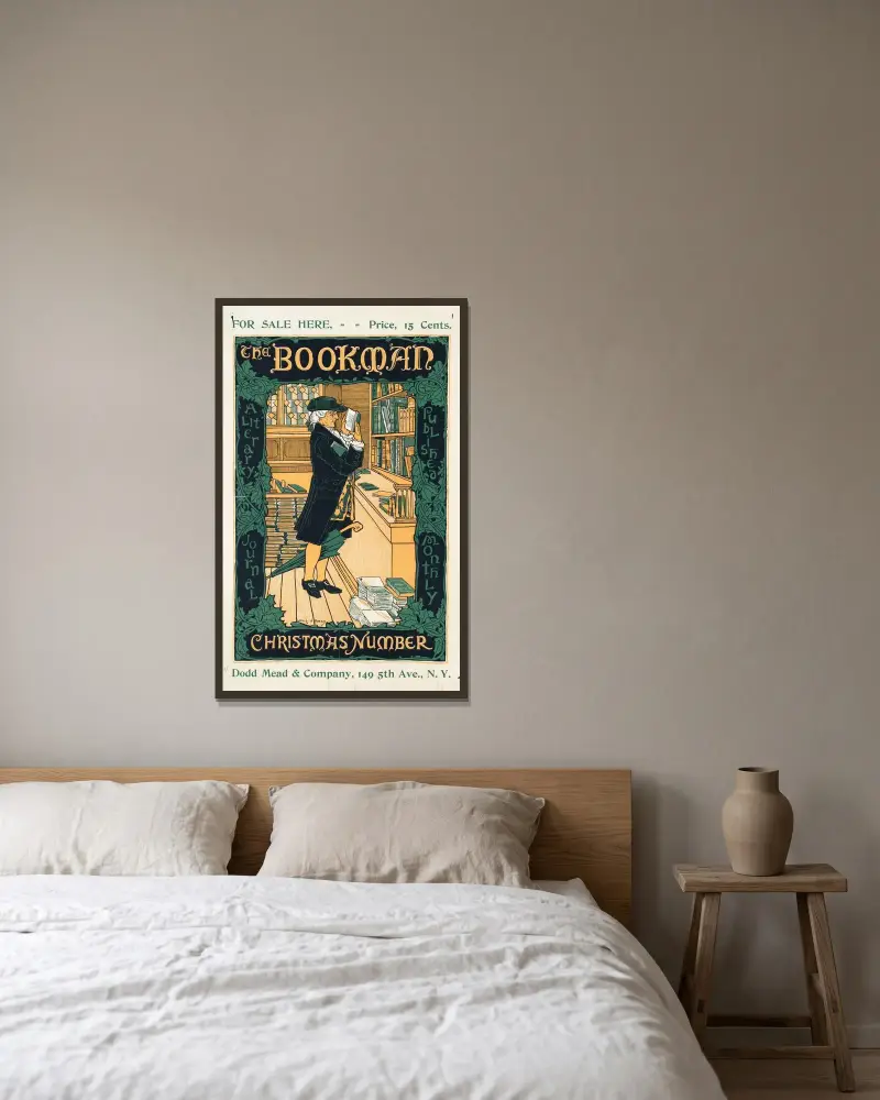 The Bookman Christmas Number von Louis Rhead gerahmt an einer Wand