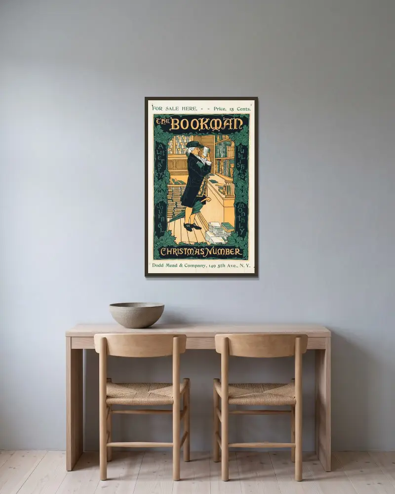 The Bookman Christmas Number von Louis Rhead gerahmt an einer Wand