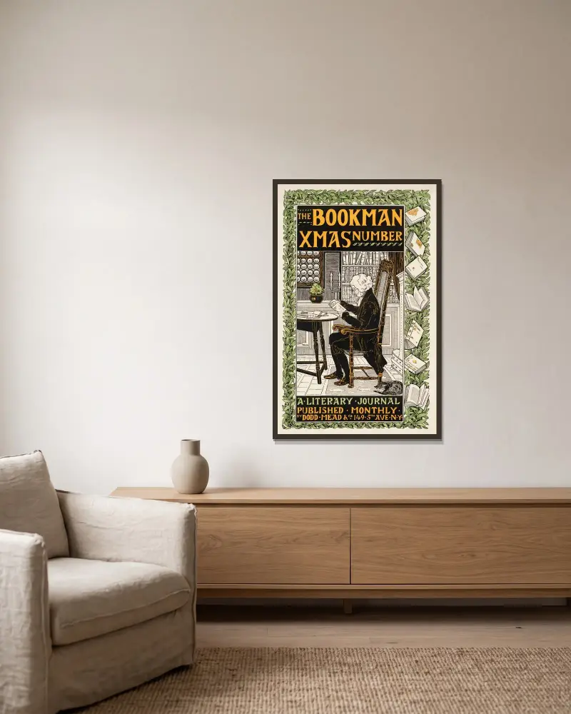 Świąteczny numer The Bookman, Louis Rhead w ramie na ścianie