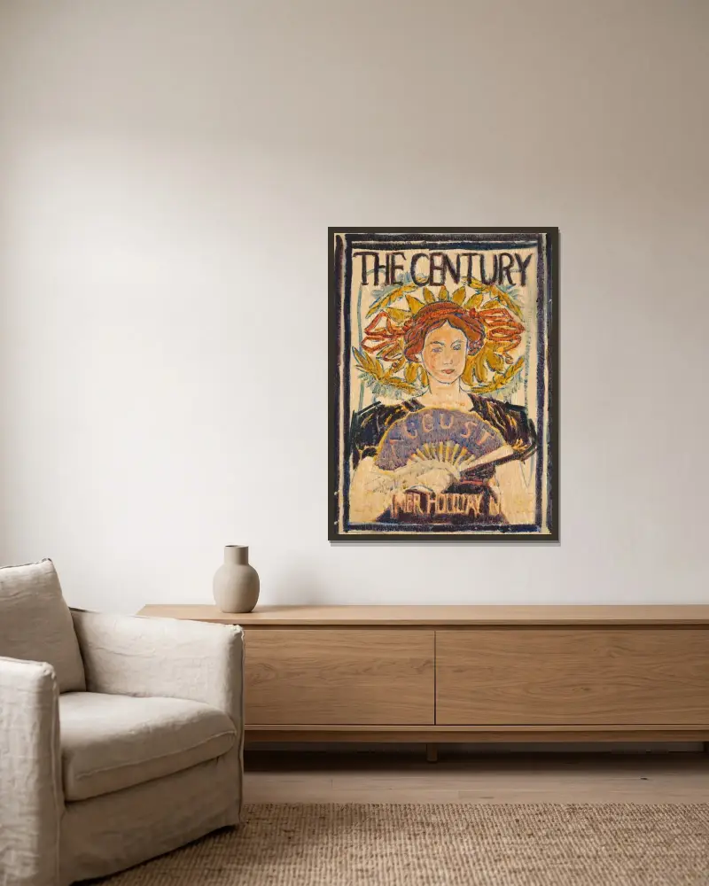 Das Jahrhundert, August von Louis Rhead gerahmt an einer Wand