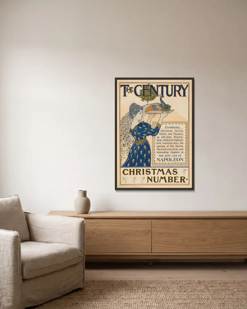 The Century, Weihnachtsnummer von Louis Rhead gerahmt an einer Wand