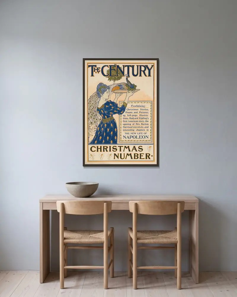 The Century, Weihnachtsnummer von Louis Rhead gerahmt an einer Wand
