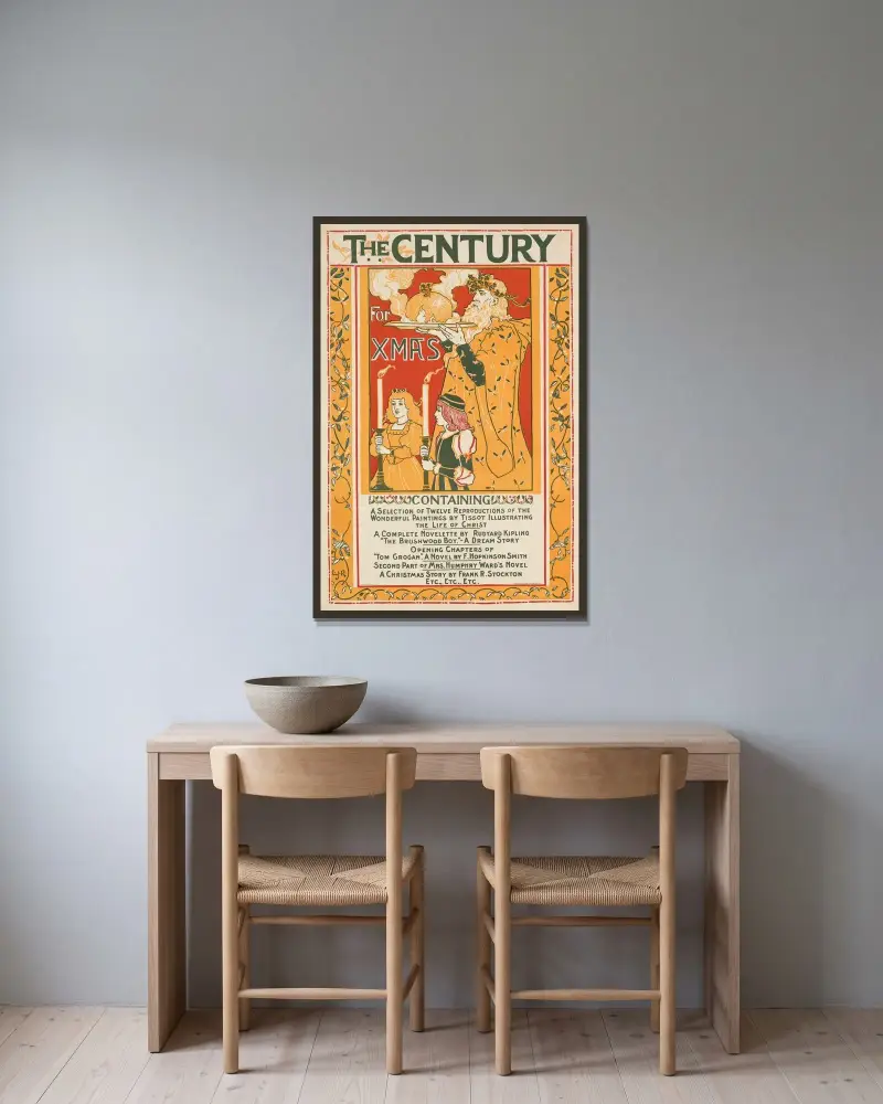 The Century for Xmas von Louis Rhead gerahmt an einer Wand