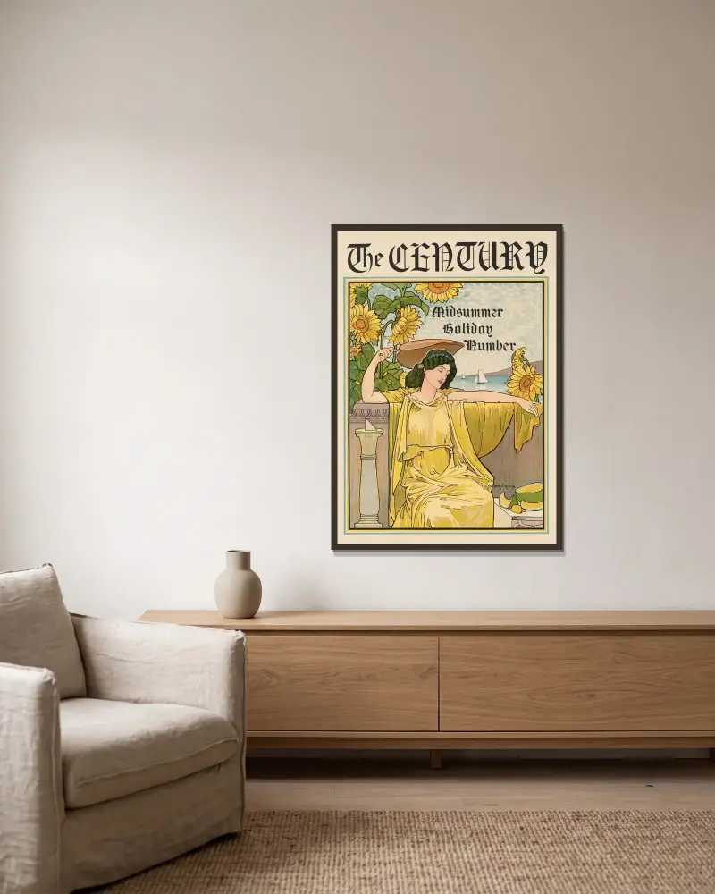 The Century, Sommerausgabe von Louis Rhead gerahmt an einer Wand