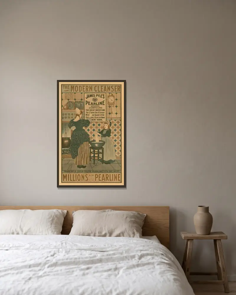 The modern cleanser, millions now use Pearline von Louis Rhead gerahmt an einer Wand
