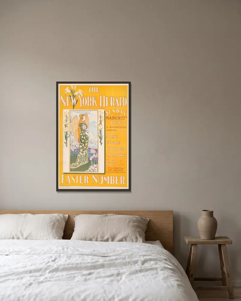 The New York Herald Sunday March 22nd 1896. A newspaper marvel… Easter number von Louis Rhead gerahmt an einer Wand