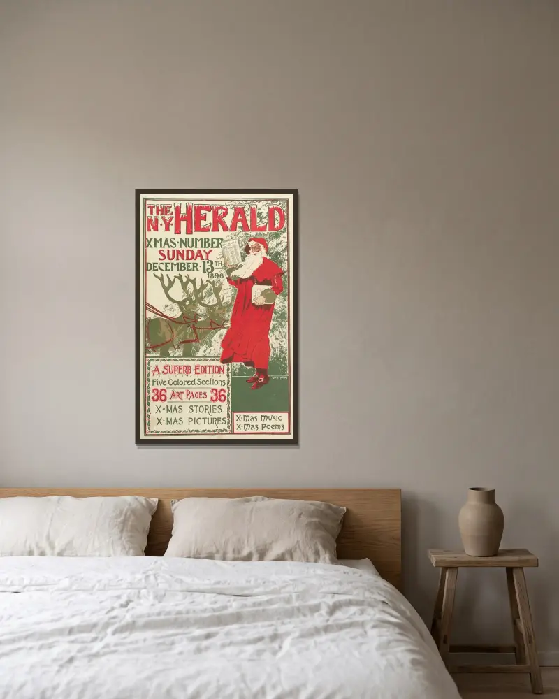 The New York Herald; XMAS Number von Louis Rhead gerahmt an einer Wand