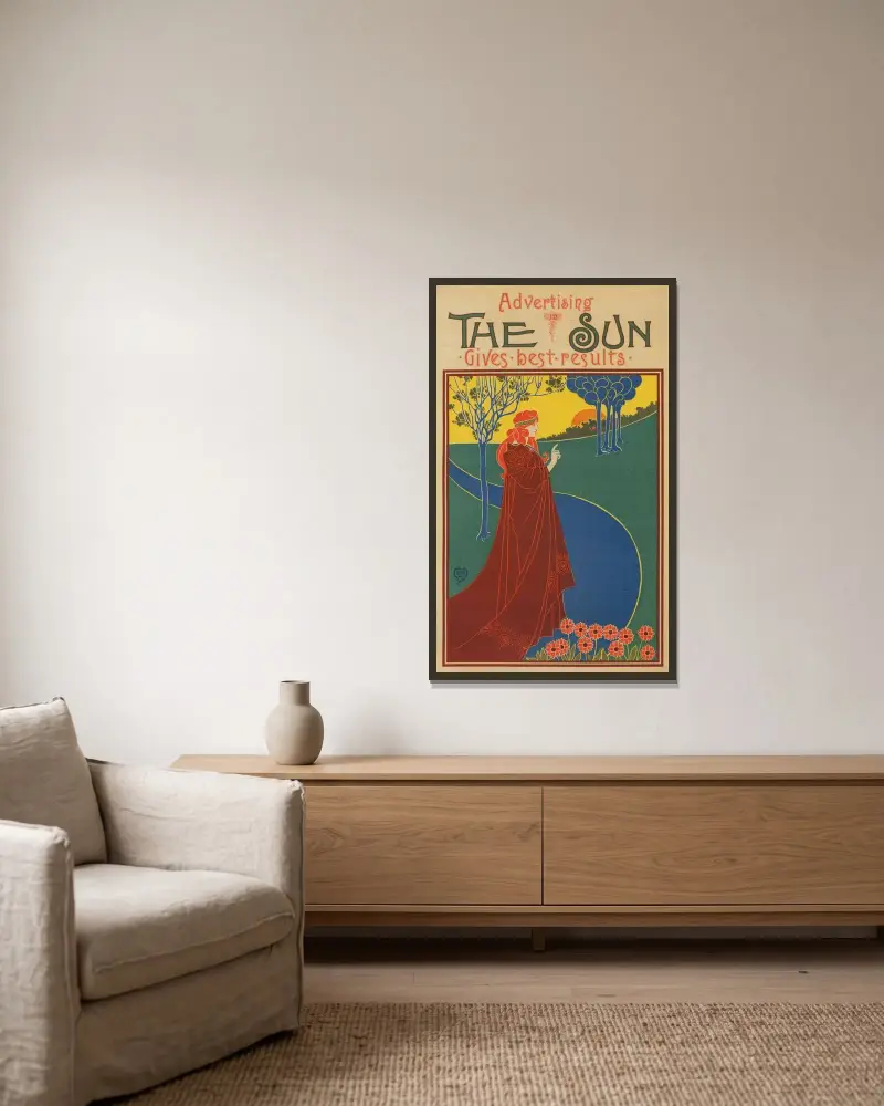 The Sun Gives Good Results von Louis Rhead gerahmt an einer Wand