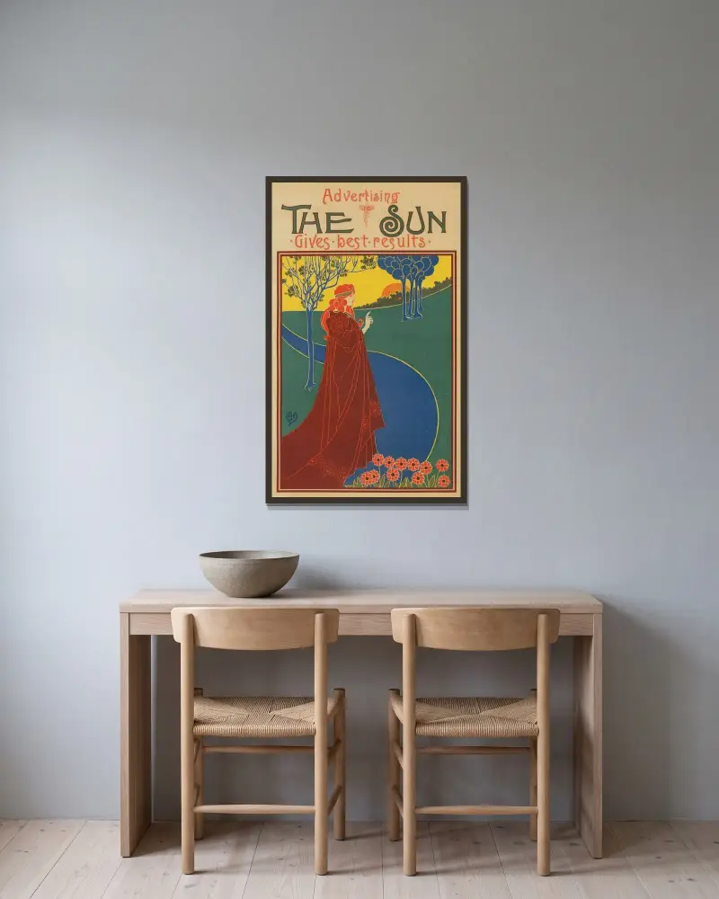 The Sun Gives Good Results von Louis Rhead gerahmt an einer Wand