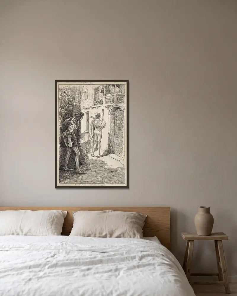 Zwei Herren aus Verona. Sie sah ihren Geliebten Lady Silvia mit Musik ein Ständchen bringen von Louis Rhead gerahmt an einer Wand