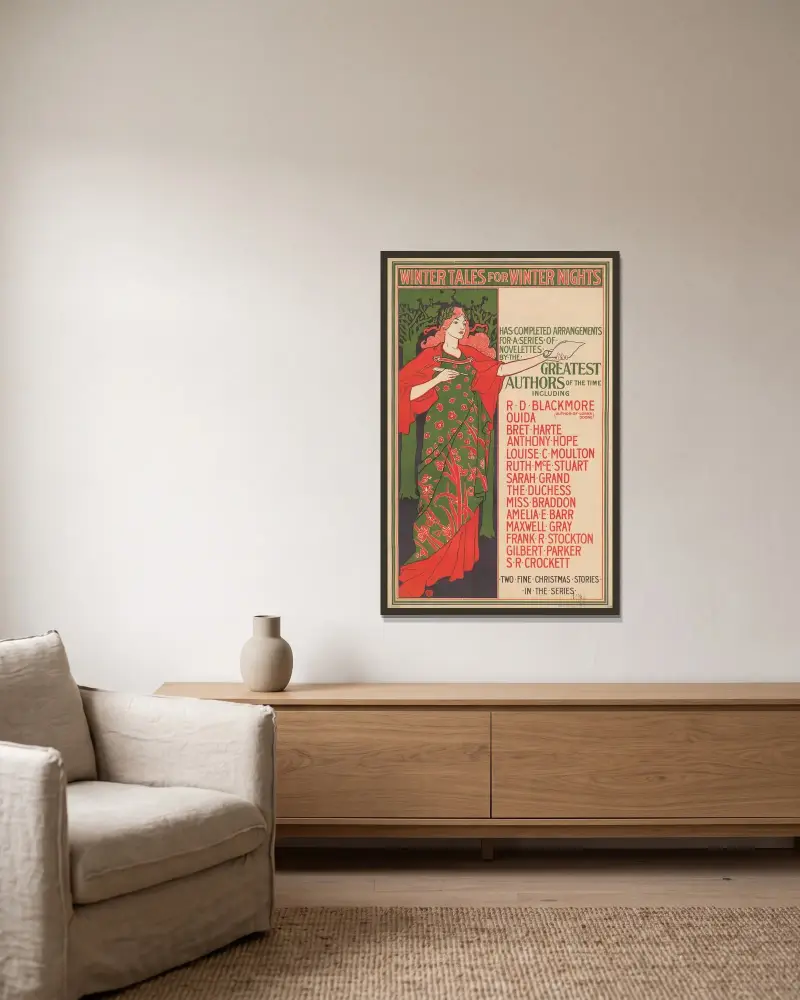 Winter Tales for Winter Nights. A Series of Novelettes by The Greatest Authors of Our Time von Louis Rhead gerahmt an einer Wand