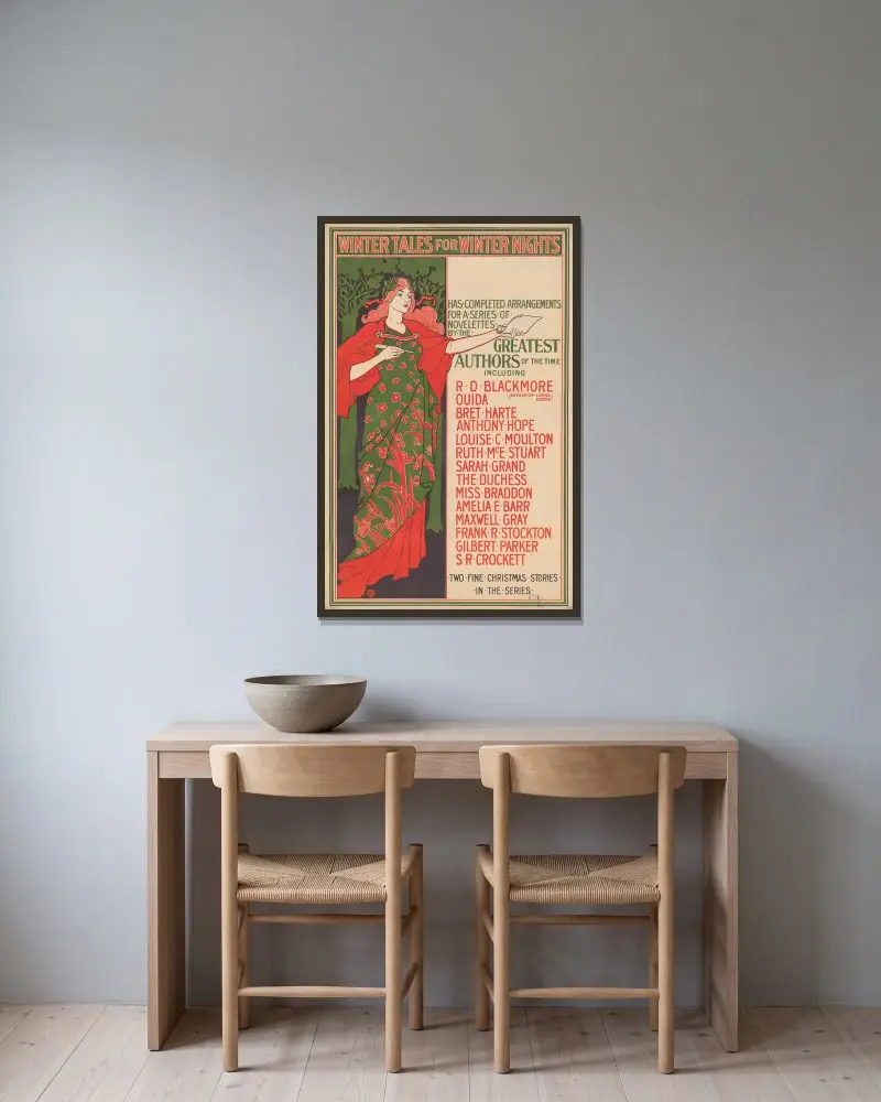 Winter Tales for Winter Nights. A Series of Novelettes by The Greatest Authors of Our Time von Louis Rhead gerahmt an einer Wand