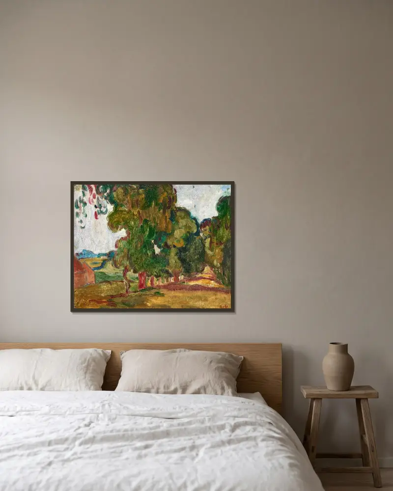 Trädallé av Louis Valtat inramad på en vägg
