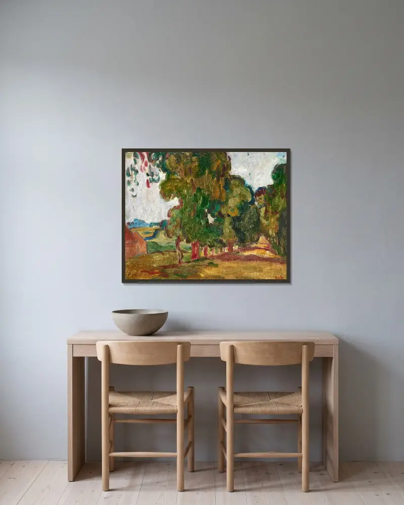 Trädallé av Louis Valtat inramad på en vägg