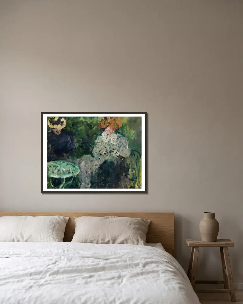 Au café. Mme Victor et Mme Suzanne Valtat av Louis Valtat inramad på en vägg