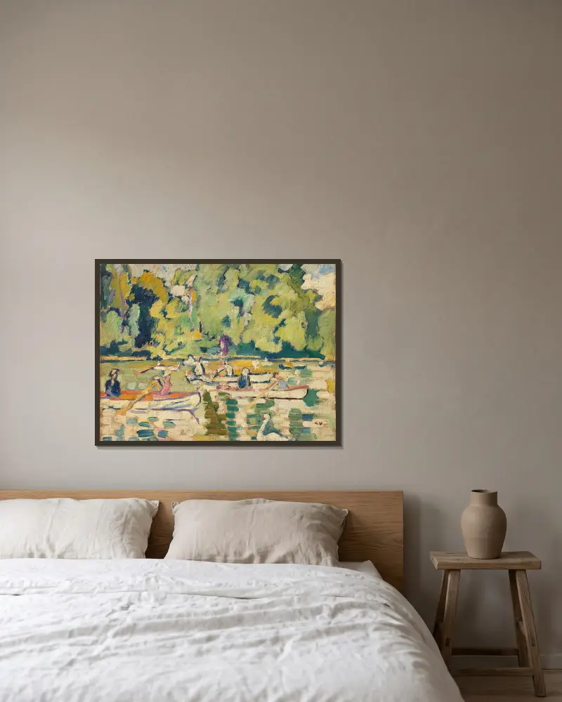 Barques au bois de Boulogne av Louis Valtat inramad på en vägg